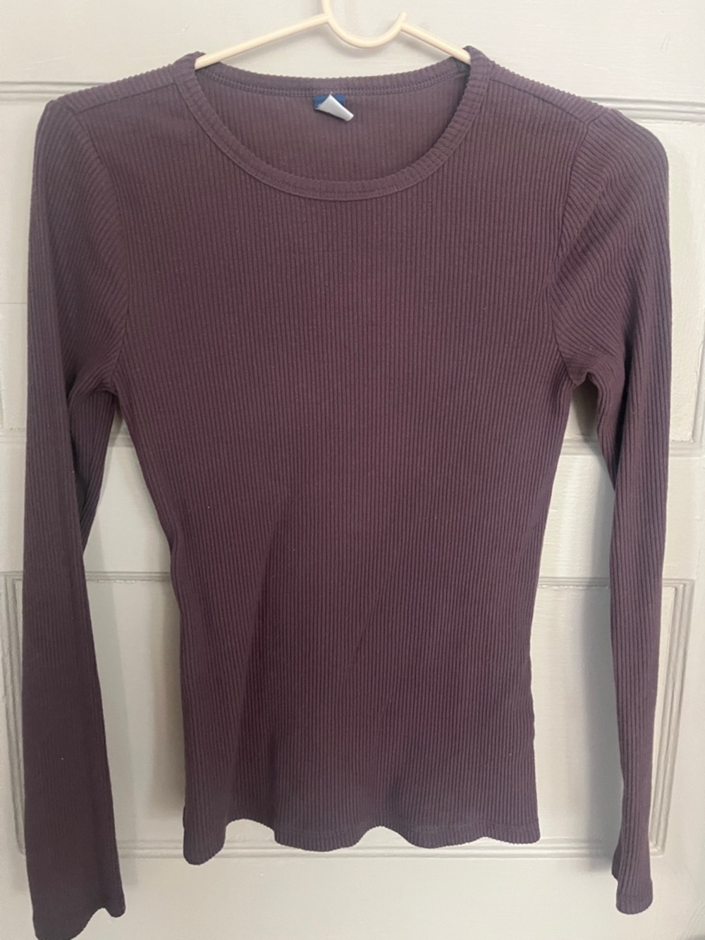 Old Navy Ribbed Long-Sleeve Crewneck Top - Plum